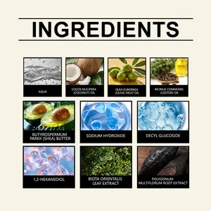 Natuurlijke ingrediëntenlijst voor Biota Orientalis blad kruiden voedende shampoo bar