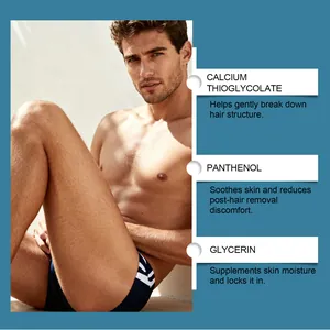 Ingredientes de la crema depilatoria suave OCEAURA para hombres para una piel suave