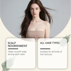 Detail met hoofdhuidverzorging voor alle haartypes met een langharig model.