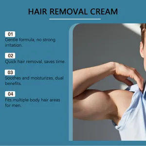 Crema depilatoria suave para hombres con fórmula hidratante para resultados rápidos