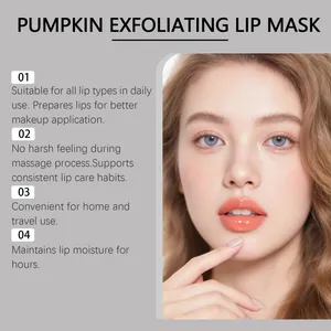 Detailansicht der hydratisierten orangefarbenen Lippen nach der Pumpkin Lip Mask