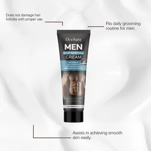 Crema depilatoria OceAura para hombres para una rutina de cuidado de la piel suave y eficaz
