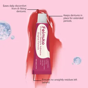 Feimuko premium denture adhesive 28g original formula zinc free for long-lasting comfort