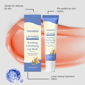 Detaillierte Viareline Kürbis Peeling-Lippenmaske Tube und Box mit glatter Textur