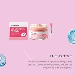 Detailansicht der rosa feuchtigkeitsspendenden Lippenmaske mit weichem Applikator-Pinsel