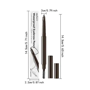 Détails de taille du crayon à sourcils gris zephoco à double embout avec brosse et boîte