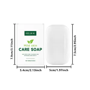 Les dimensions détaillées du savon doux EELHOE et de sa boîte d'emballage blanche