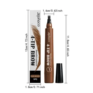 Schéma de mesure détaillé et professionnel pour le crayon à sourcils zephoco à 4 pointes