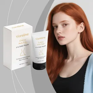 Vue détaillée de la crème visage à la gelée royale anti-âge VIARELINE et son emballage