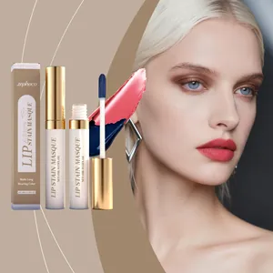 Professionelle langanhaltende matte Lippenmaske mit Modell und Farbmustern