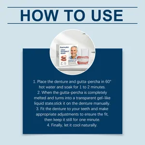 Detailed step-by-step instructions on how to use the resin denture set for a natural look.