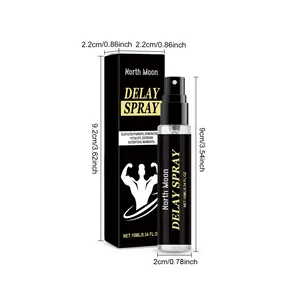 North Moon 10ml men's delay spray for personal care with detailed dimension markings