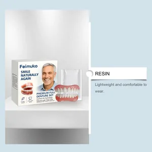 Premium resin full denture set featuring a natural look and comfortable lightweight fit
