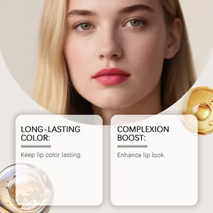 Nahaufnahme des matten Peel-off Lippenstifts mit langanhaltendem pinkfarbenem Effekt.