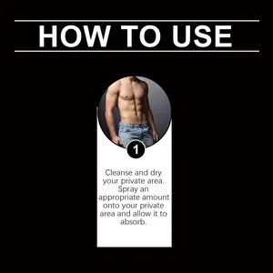Step-by-step application guide for men's intimate care moisturizing spray product