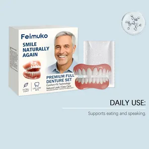 Detail of Feimuko premium full denture set with natural look and comfort fit