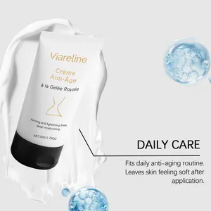 Texture détaillée de la crème anti-âge Viareline à la gelée royale pour l'hydratation