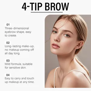 Détails montrant les effets du stylo à sourcils à 4 pointes et ses avantages clés