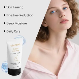 Vue détaillée de la crème anti-âge Viareline à la gelée royale pour fermeté et hydratation