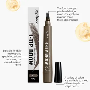 Vue détaillée du crayon à sourcils Zephoco à 4 pointes montrant son design unique.
