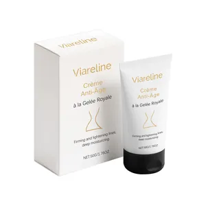 Viareline Crème Anti Âge à la Gelée Royale Raffermissante Hydratation Profonde Crème Visage Nourrissante Soin de la Peau