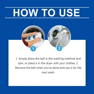 Step-by-step guide on how to use laundry pet hair remover balls in washing machines.