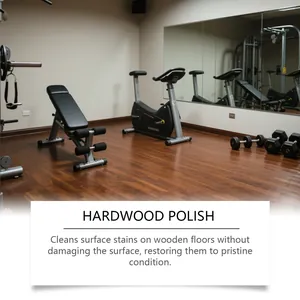 Shiny polished hardwood floor in gym room showcasing effective wood cleaner results