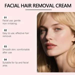 Detail view of smooth skin after using gentle facial hair removal cream for lip and face
