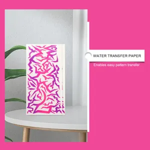 Detail of purple lightning temporary tattoo sticker with water transfer paper tech