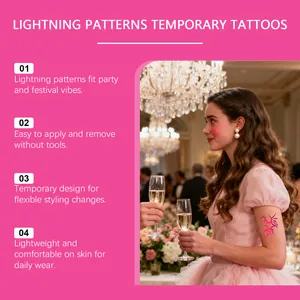 Instructional graphic showing lightning tattoo benefits for parties and festivals