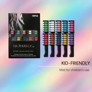 Set di 10 pettini di gesso per capelli temporanei, tintura per capelli sicura e lavabile per bambini.