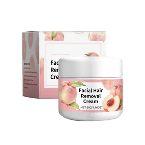 Gentle peach facial hair removal cream for smooth skin 50g jar and box packaging set