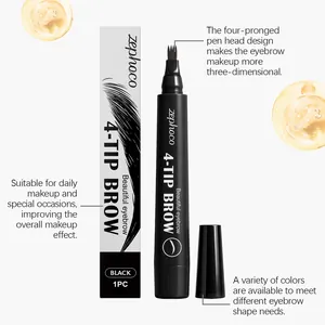 Crayon à sourcils noir Zephoco à 4 pointes pour un maquillage naturel et professionnel