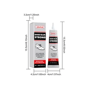 Diagrama de dimensiones detallado del pegamento fuerte para zapatos JAKEHOE 50ml