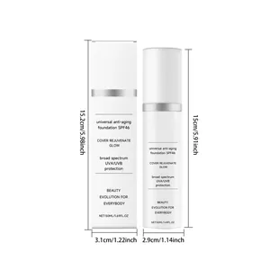 Abmessungen der 50ml SPF46 Anti-Aging-Foundation und der Verpackung