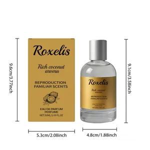 Vista dettagliata della boccetta di eau de parfum al cocco da 50 ml e della sua scatola
