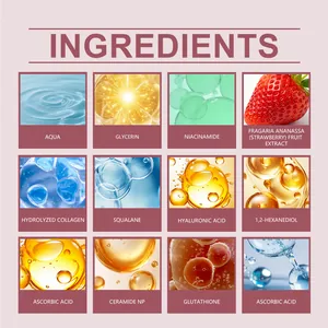 Elenco dettagliato degli ingredienti per il siero labbra idratante rosa al collagene