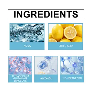 Detailed ingredients view of humidifier cleaner including aqua citric acid and alcohol