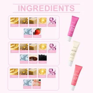 Detaillierte Übersicht der pflegenden Inhaltsstoffe für das EELHOE Lip Butter Set.