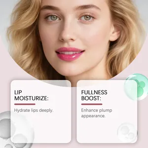 Primo piano dell'effetto del siero labbra rosa con idratazione profonda e effetto volume