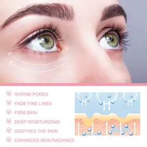 Gráfico que muestra beneficios del bálsamo de ojos para arrugas e hidratación pura.