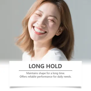 Happy smiling woman showing long-lasting hold from professional denture adhesive cream.