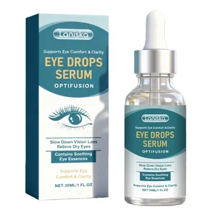 Sérum ocular hidratante Laniska para aliviar la sequedad en frasco de 30 ml y caja
