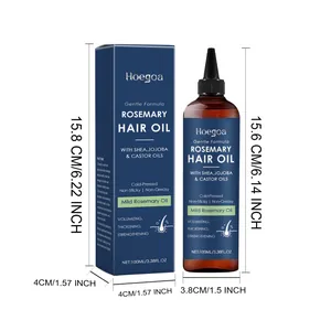 Detail view of Hoegoa Rosemary Hair Oil with precise packaging and bottle dimensions