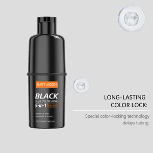 Zwarte haarkleurshampoo voor mannen met 5-in-1 formule voor haar en baard kleuring