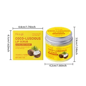 Dimensioni dettagliate del prodotto per Hoygi Turmeric Lip Scrub con misure della scatola