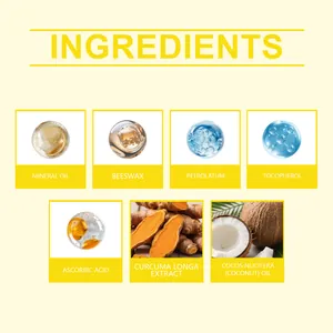 Elenco dettagliato degli ingredienti dello scrub labbra alla curcuma e olio di cocco