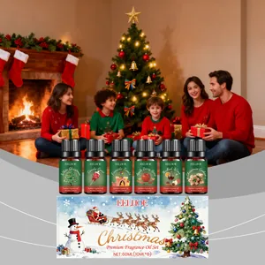 EELHOE Coffret d'Huiles Essentielles Parfum de Noël Senteurs de Fêtes Désodorisant Maison Aromathérapie Coffret Cadeau Longue Durée