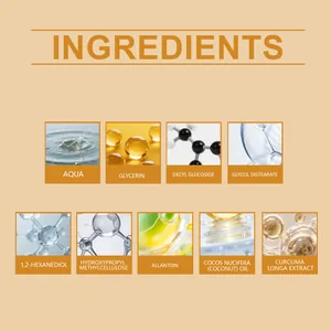 Detailed ingredient list for Hoygi turmeric facial cleanser showing natural extracts