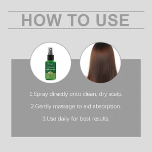 Detailed step-by-step instruction guide for using HOEGOA Hair Strengthening Spray.